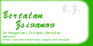 bertalan zsivanov business card